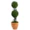 3.5ft. Boxwood Double Ball Topiary Artificial Tree in Terra Cotta Planter